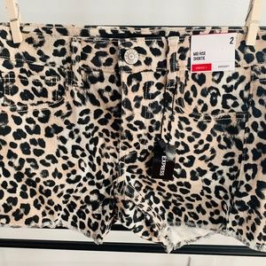 Express Mid Rise Denim Shortie